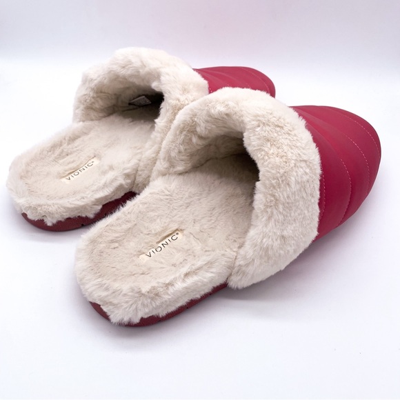 Vionic Josephine Faux Fur Lined Comfort Mule Slippers 10 - Picture 8 of 15